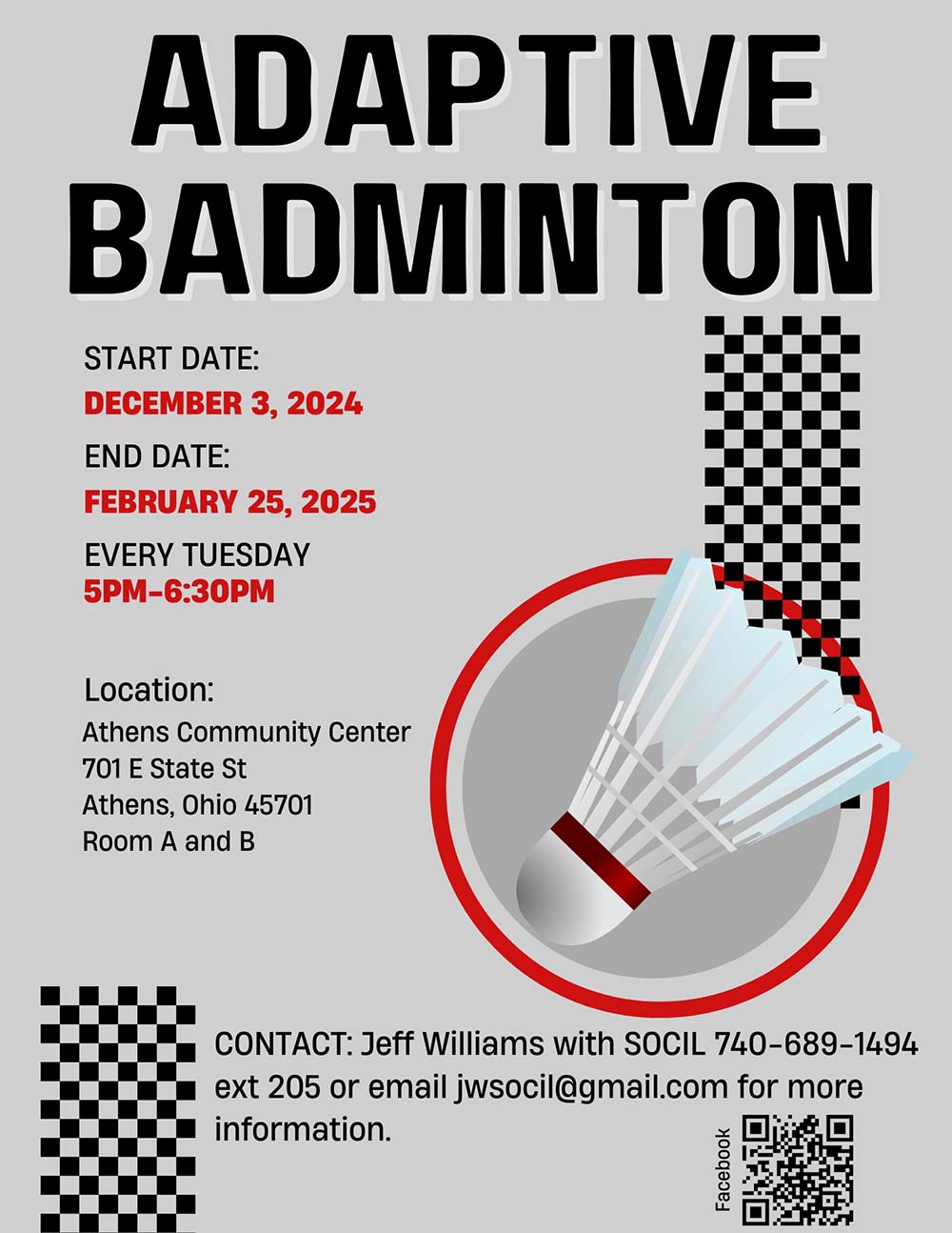 Adaptive Badminton Athens County ad